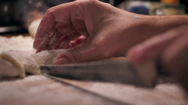 The process of making Chinese dumpling wrappers