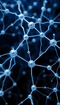 Neural network concept. Connected cells with links isolated with white highlights, png