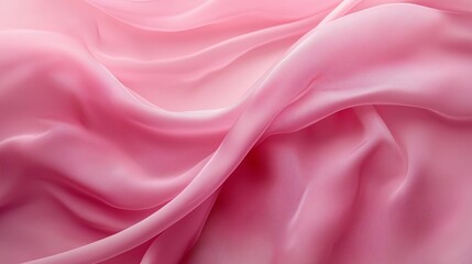 Delicate pink silk fabric flows gracefully under soft lighting, showcasing its texture and sheer quality for artistic inspiration