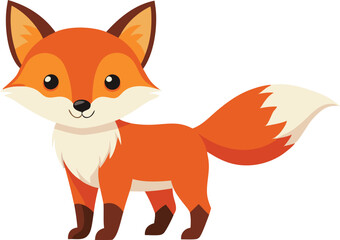 Obraz premium Baby Fox Animal isolated flat vector illustration.