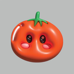 kawaii 3d vegetables character design. tomato, cucumber, carrot, eegplant, broccoly, pumpkin charcter