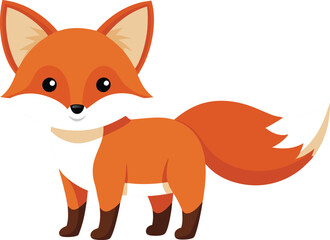 Baby Fox Animal isolated flat vector illustration.