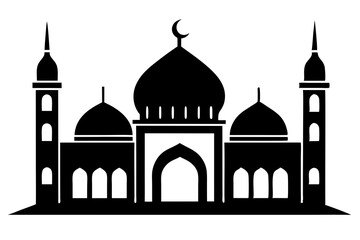 mosque silhouette vector image illustration
