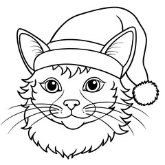 cat with a hat silhouette vector image