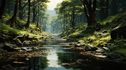 Fototapeta premium Serene Forest Stream