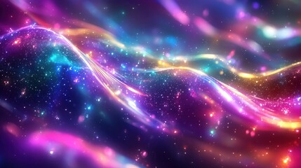 Obraz premium Futuristic Neon Holographic Design Background with Vibrant Colors for Modern Art Concepts