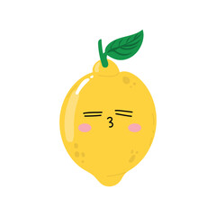 lemon character isolated on white background. emoticon, emoji, sticker collection