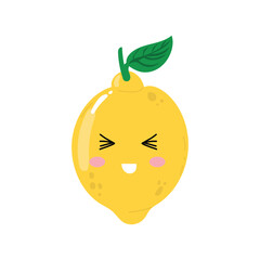 lemon character isolated on white background. emoticon, emoji, sticker collection