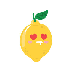 lemon character isolated on white background. emoticon, emoji, sticker collection