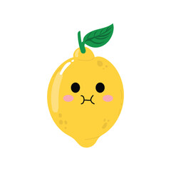 lemon character isolated on white background. emoticon, emoji, sticker collection