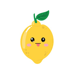 lemon character isolated on white background. emoticon, emoji, sticker collection