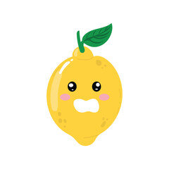 lemon character isolated on white background. emoticon, emoji, sticker collection
