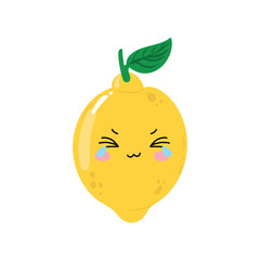 lemon character isolated on white background. emoticon, emoji, sticker collection