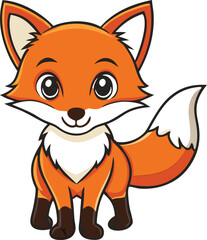 Fototapeta premium Baby Fox Animal isolated flat vector illustration.