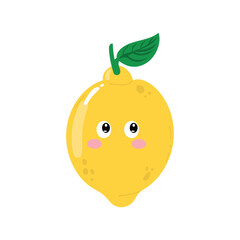 lemon character isolated on white background. emoticon, emoji, sticker collection