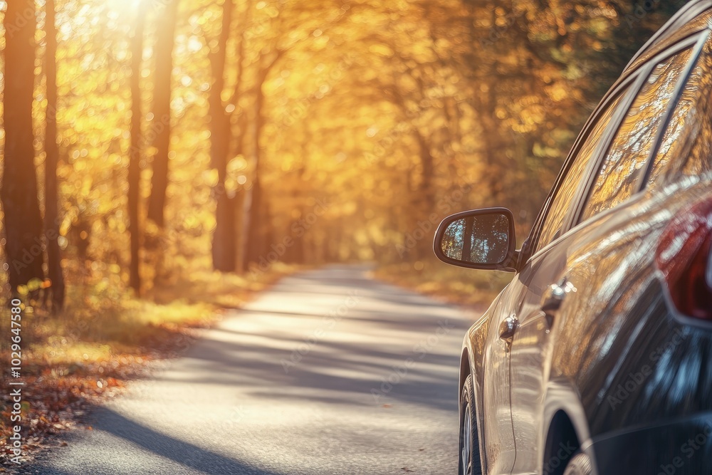 Canvas Prints a car is parked on the side of the road