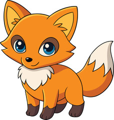 Baby Fox Animal isolated flat vector illustration.