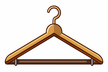 Massive wooden coat hanger, white background