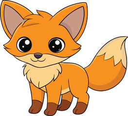 Baby Fox Animal isolated flat vector illustration.