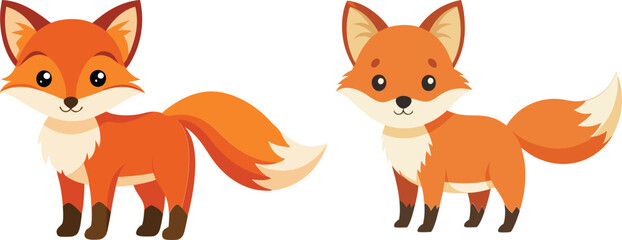 Baby Fox Animal isolated flat vector illustration.