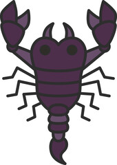 カラーミニ昆虫の単品アイコン　蠍