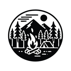 Outdoor Adventure Silhouette Sticker