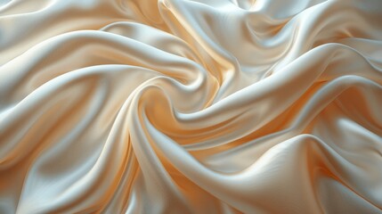 Fototapeta premium 3D Display Podium with Satin Fabric Drapery, Beige Background for Product Presentation