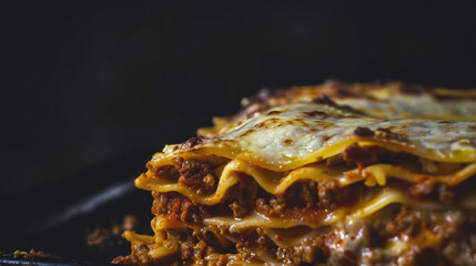 Delicious layers of lasagna with rich meat sauce and melted cheese create mouthwatering dish that is perfect for any meal