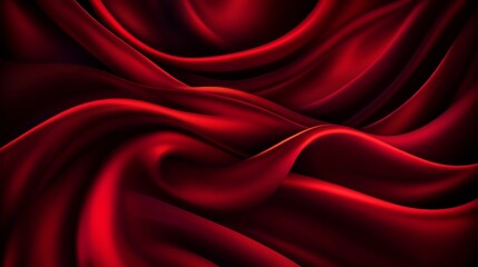 Obraz premium Smooth modern red abstract wave background with swirling design, featuring elegant curves and dynamic movement. Perfect for creative projects and artistic themes, embodying fluidity and vibrant energy