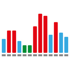 Colorful bar graph showing data and trends, perfect for business, finance, or analytics presentations.