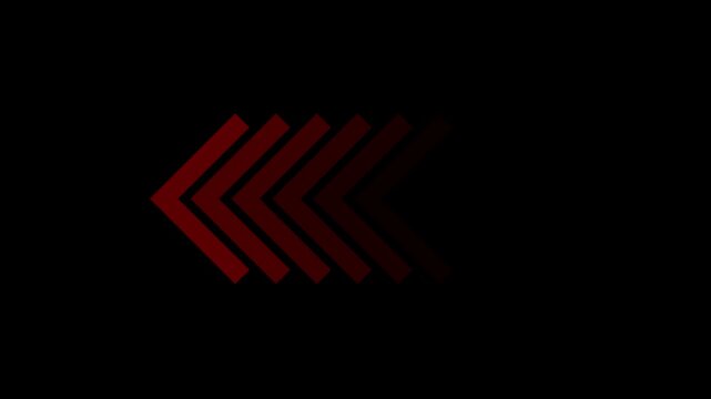  arrows flashing on and off in sequence, nimated looping swipe left black arrow pointing to the right isolated on a white background.