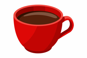  Red coffee cup. Isolated on white background