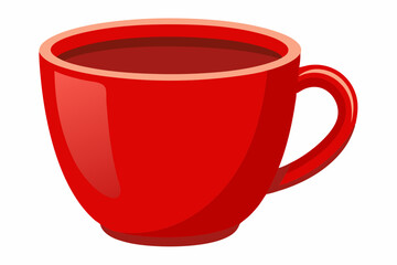  Red coffee cup. Isolated on white background