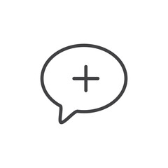 Add chat icon Thin outline art symbol
