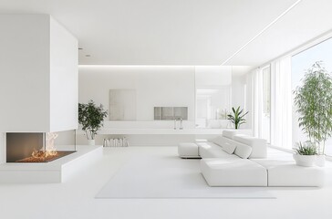 Minimalist White Living Room