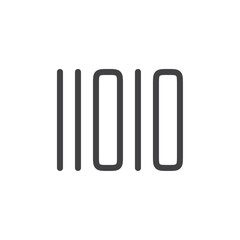 Bar code icon Thin outline art symbol