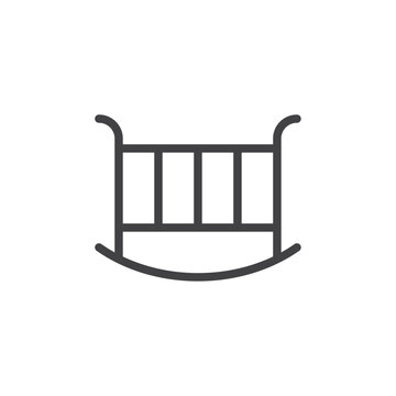 recommend clip art: Baby bed icon Thin outline art symbol