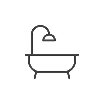 recommend clip art: Bathtub icon Thin outline art symbol