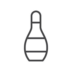 Bowling pin icon Thin outline art symbol