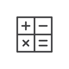 Calculation icon Thin outline art symbol