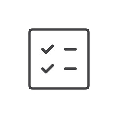 Checklist icon Thin outline art symbol