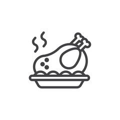 Chicken icon Thin outline art symbol