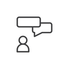 Conversation icon Thin outline art symbol