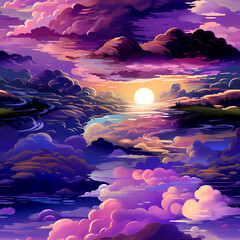 Repeating pattern ideal for backgrounds, concept art textures, and surreal landscapes