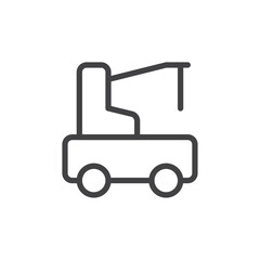 Obraz premium Crane truck icon Thin outline art symbol