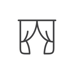 Curtain icon Thin outline art symbol