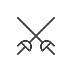 Fencing swords icon Thin outline art symbol
