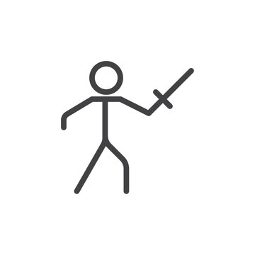 recommend clip art: Fencing icon Thin outline art symbol