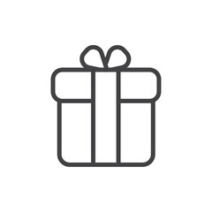 Gift icon Thin outline art symbol