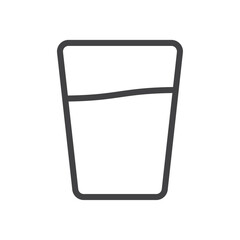 Glass of water icon Thin outline art symbol